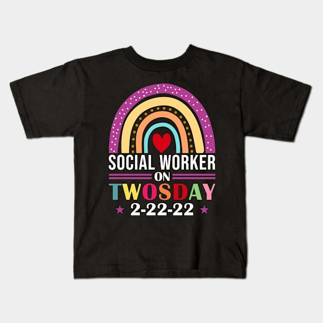 Social Worker On Twosday 2/22/22 Kids T-Shirt by loveshop